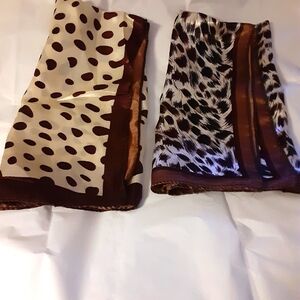 Scarves. Set of 2.  Head scarf/ponytail holder, neck scarf or purse twilly.